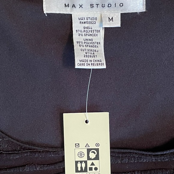NWT Max Studio Three Quarter Sleeve Black Dress - Picture 10 of 15